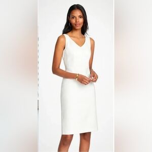 Ann Taylor White V Neck Dress, NWT, Size 6